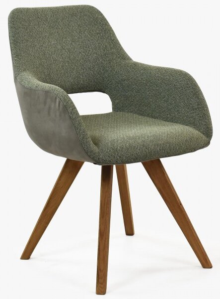 Židle s opěrkami, nohy dub barva zelená