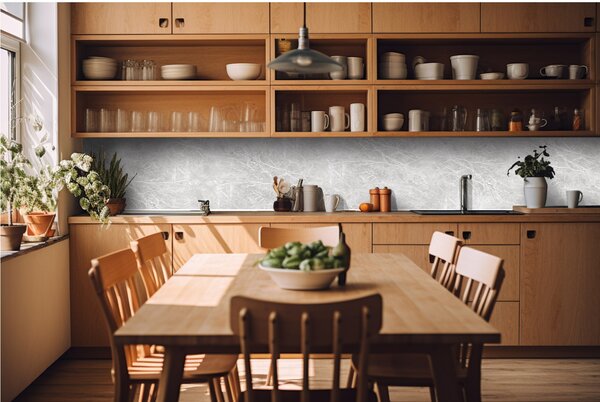 DIMEX | Fototapeta do kuchyně Světlá kamenná textura KI-420-277 | 420 x 60 cm | šedá