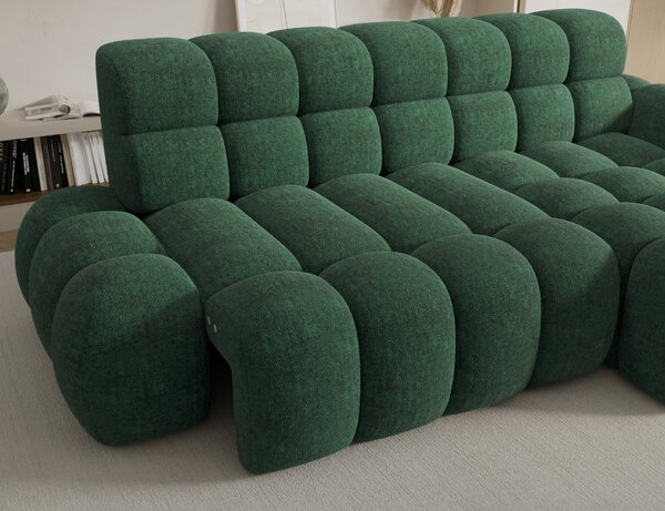 Designová rohová sedací souprava ARIADNE - tmavě zelená, pravý roh