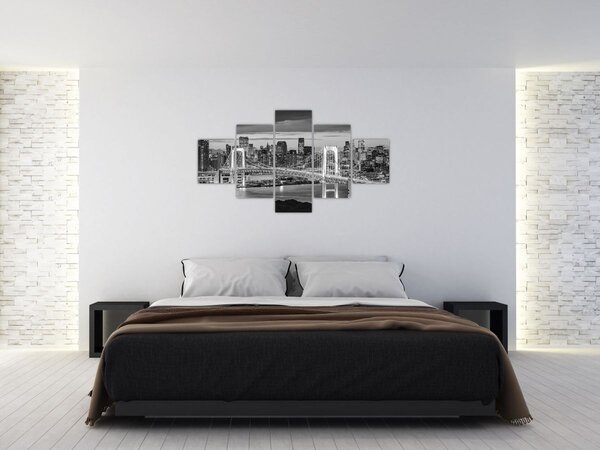 Obraz - Černobílé velkoměsto (125x70 cm)