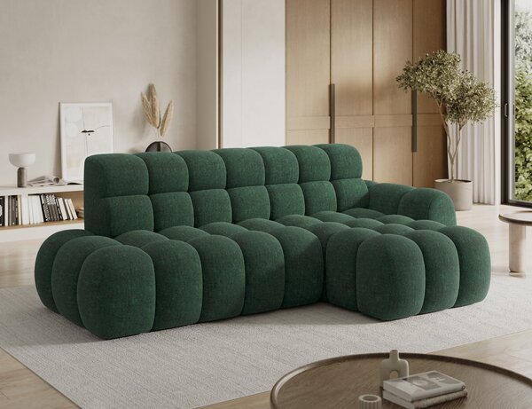 Designová rohová sedací souprava ARIADNE - tmavě zelená, pravý roh