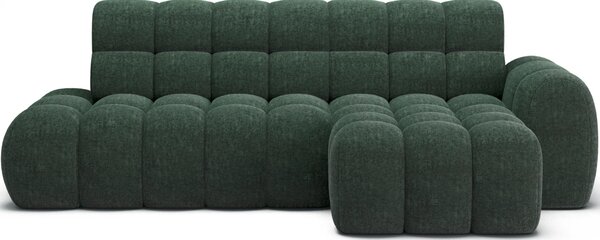Designová rohová sedací souprava ARIADNE - tmavě zelená, pravý roh