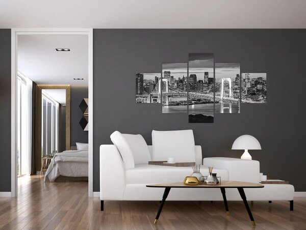 Obraz - Černobílé velkoměsto (125x70 cm)
