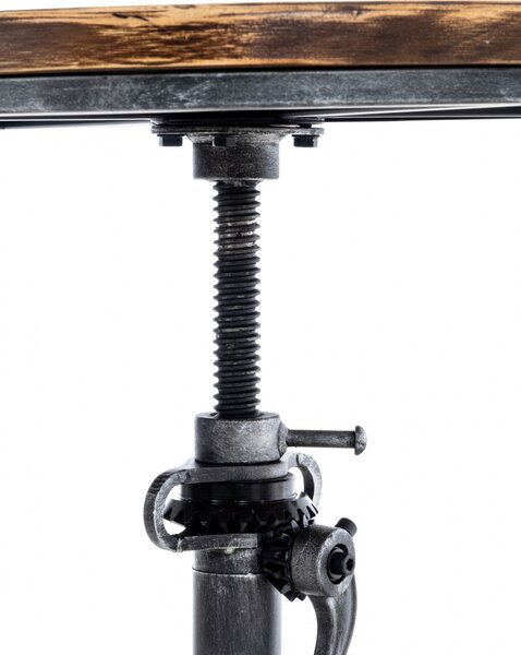 Kovový barový stůl Malita v industriálním stylu - v84-102 x Ø59 cm - Stříbrná