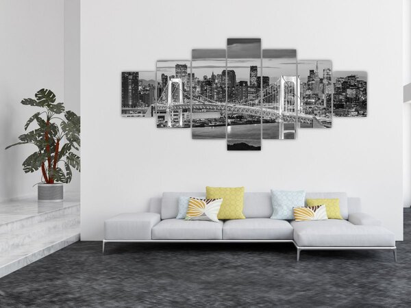 Obraz - Černobílé velkoměsto (210x100 cm)