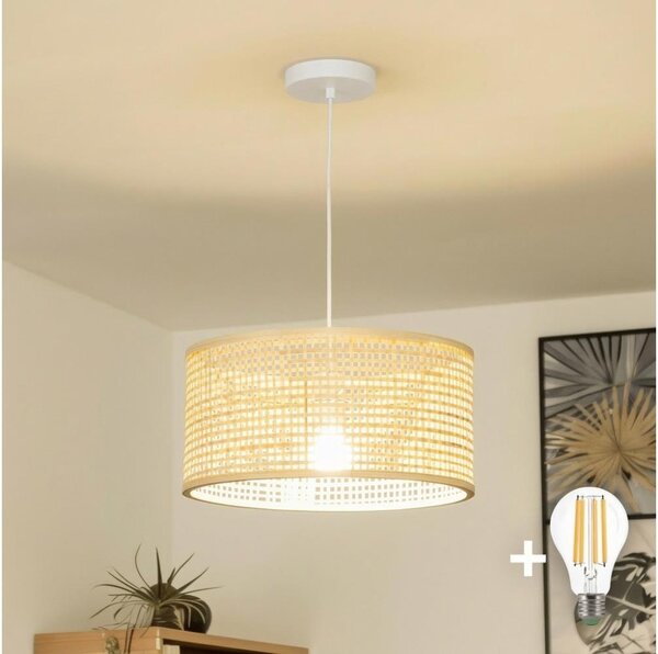 Brilagi - LED Lustr na lanku CERIA BOHO 1xE27/40W/230V pr. 25 cm bambus