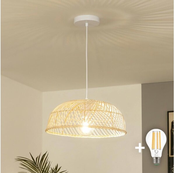 Brilagi - LED Lustr na lanku CERIA BOHO 1xE27/40W/230V pr. 40 cm ratan