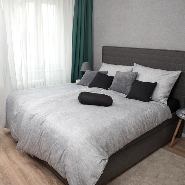 Povlečení JERSEY melange šedá 140 x 200/70 x 90 cm
