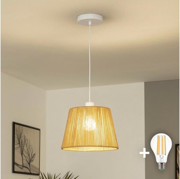 Brilagi - LED Lustr na lanku CERIA BOHO 1xE27/40W/230V pr. 28 cm hnědá