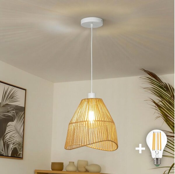 Brilagi - LED Lustr na lanku CERIA BOHO 1xE27/40W/230V pr. 30 cm hnědá