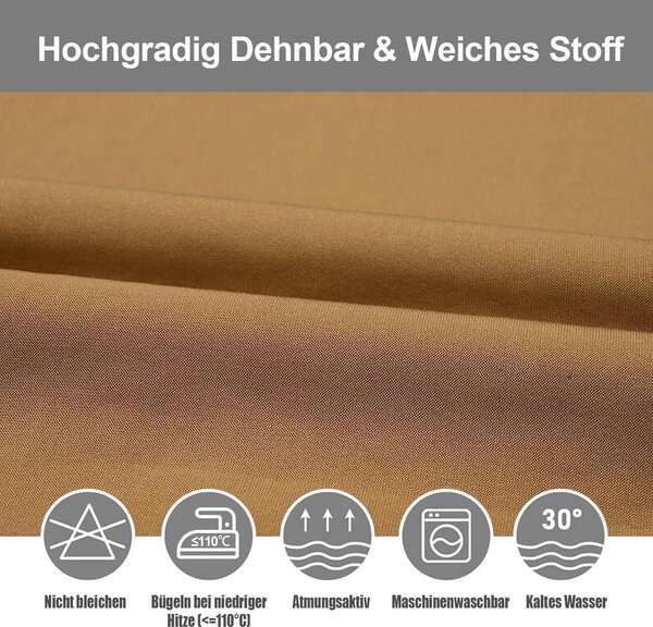 Sada 6 potahů na křesla, elastické, pro křesla s opěradlem, odnímatelné, omyvatelné, barva: béžová (camel)