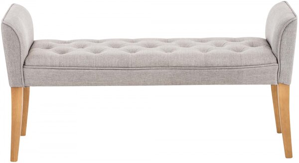 Lavice Cleopatra Chaiselongue látka, nohy antik světlé - Světle šedá