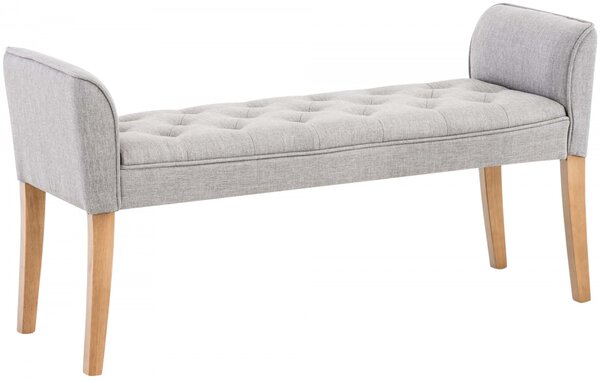 Lavice Cleopatra Chaiselongue látka, nohy antik světlé - Světle šedá