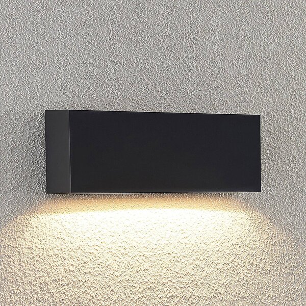 Lindby LED venkovní nástěnné svítidlo Jarte, 24 cm, dolů, šedé, IP65, Černá, Plast, Moderní, Nástěnné bodové svítidlo