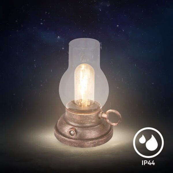 Brilo - LED Stm. ven. nab. stolní lampa KANEA LED/1,5W/5V IP44 1200mAh bronzová