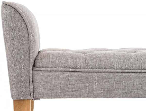 Lavice Cleopatra Chaiselongue látka, nohy antik světlé - Světle šedá