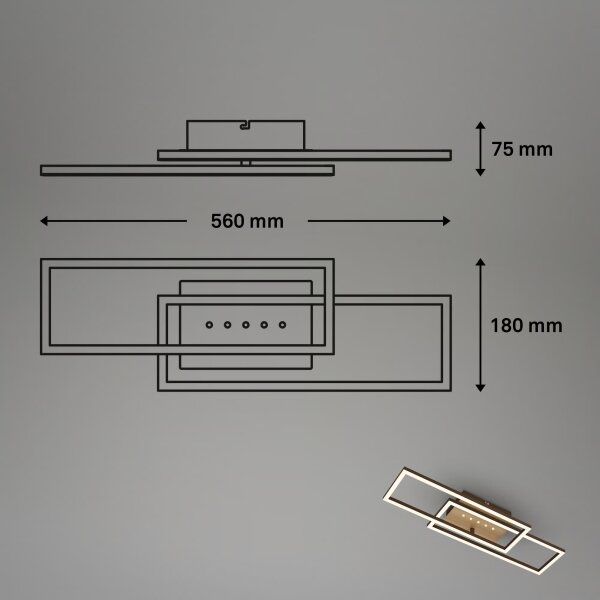 Brilo - LED Stmívatelné stropní svítidlo LED/30W/230V 3000K hnědá