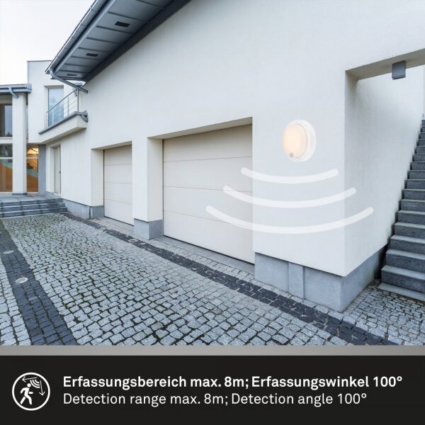 Brilo - LED Nab venk nástěnné svítidlo se senzorem LED/4W/5V 4400 mAh IP44 bílá