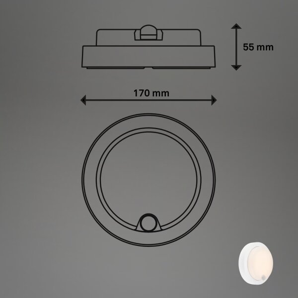 Brilo - LED Nab venk nástěnné svítidlo se senzorem LED/4W/5V 4400 mAh IP44 bílá