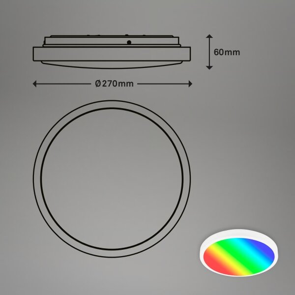 Brilo - LED RGBW Stmívatelné stropní svítidlo LED/20W/230V 2200-6500K pr. 27 cm