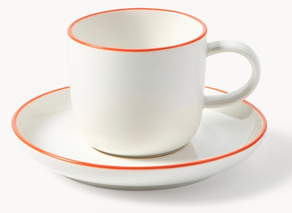 Sada porcelánových šálků s podšálky na espresso Facile, 2 díly