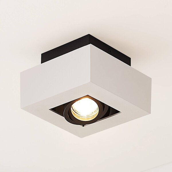 Arcchio Reflektor Vince, 14 x cm, bílý/černý, GU10, stmívatelný, Bílá / opál, Chodba, Hliník, Moderní