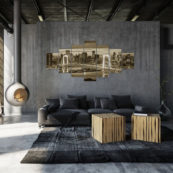 Obraz - Zlaté velkoměsto (210x100 cm)