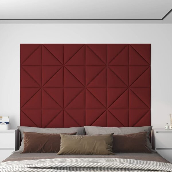 Nástěnné panely 12 ks vínové 30 x 30 cm textil 0,54 m²