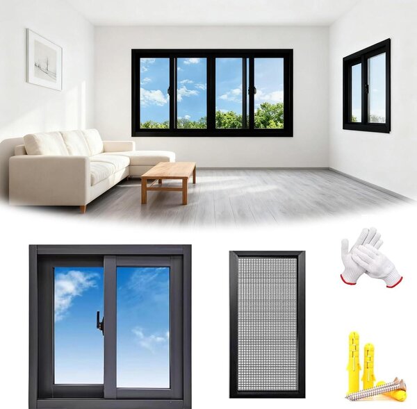 Horizontální posuvné okno z hliníku pro malé koupelny v suterénech, rozměry 71,1 x 55,9 cm, tvrzené sklo, zvuková izolace, energetická účinnost, náhrada pro domácnost, šířka 50,8–101,6 cm, barva černá
