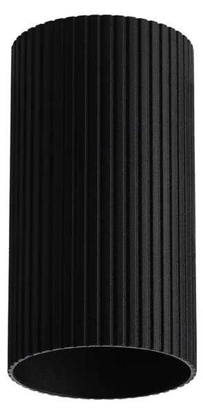 Minimalistické bodové svítidlo Lucas Ribbed Tube 10 černá