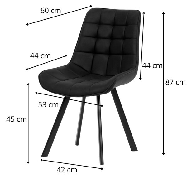 Vikio Židle jídelní černá látka v dekoru broušené kůže AJZ130C