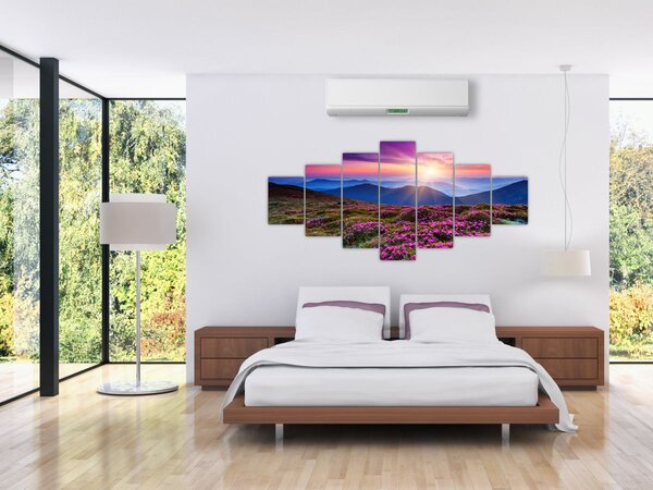 Obraz - Horská rozkvetlá krajina (210x100 cm)