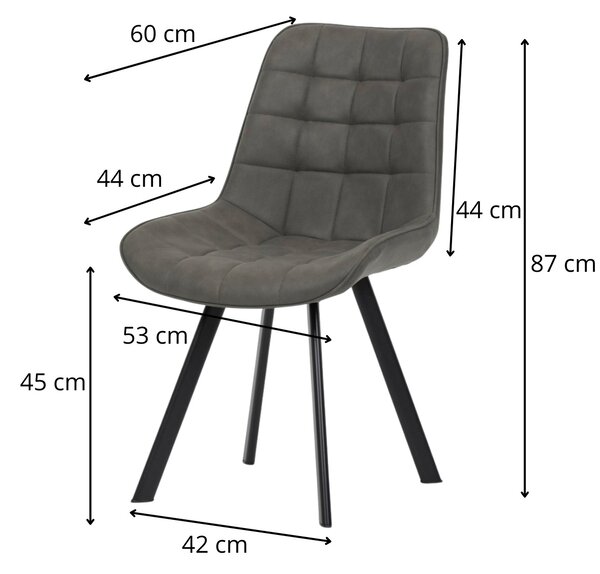 Vikio Židle jídelní šedá látka v dekoru broušené kůže AJZ130S