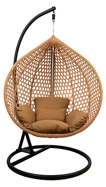 Skládací závěsné houpací křeslo Houseland Bliss XL béžové