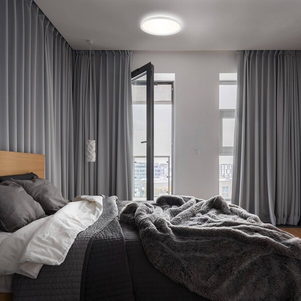Briloner Stropní svítidlo LED Slim, kulaté, 29,3 cm, Bílá / opál, Chodba, Plast, Moderní