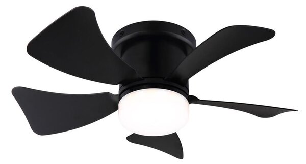 ZEVENTI - LED Stmívatelný stropní ventilátor MUNDAKA LED/10W/230V černá + DO