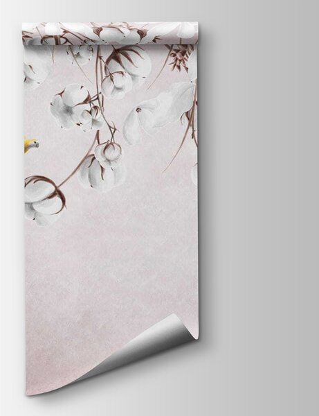Fototapeta Pták letící nad květy bavlny, Květinové fototapety, Populární fototapety, u39788 - Tapeko.co.cz