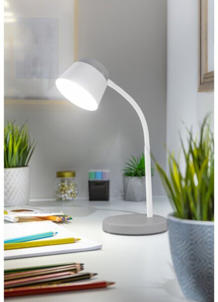 Stolní lampa HELIN bílá/šedá