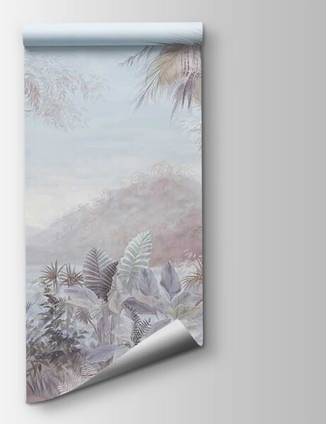 Fototapeta Obraz krajiny se stromy a horami, Přírodní fototapety, Populární fototapety, u67284v3 - Tapeko.co.cz