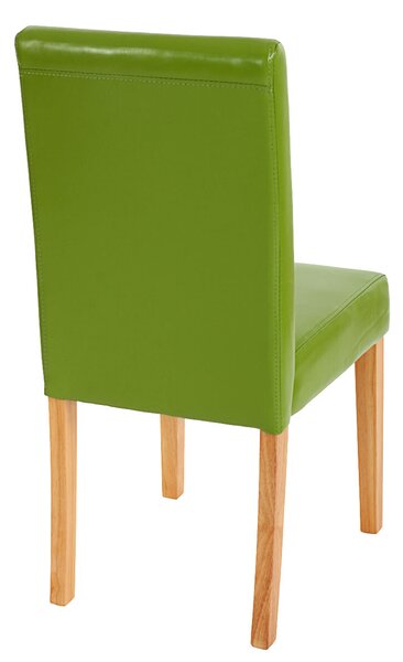 Sada 2 jídelních židlí Kuchyňská židle Littau Imitace kůže, zelená, světlé nohy