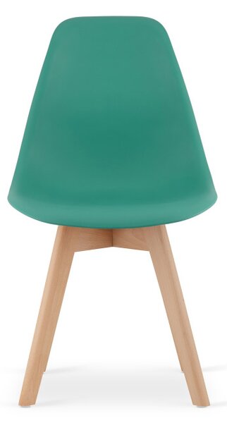 Set tří jídelních židlí KITO zelené / naturální nohy (3 ks)