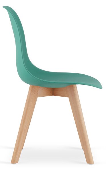 Set tří jídelních židlí KITO zelené / naturální nohy (3 ks)
