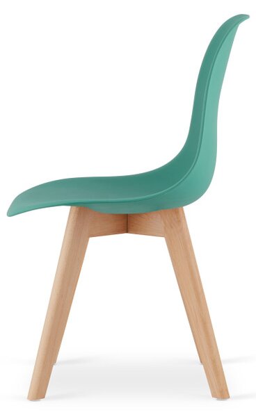 Set tří jídelních židlí KITO zelené / naturální nohy (3 ks)