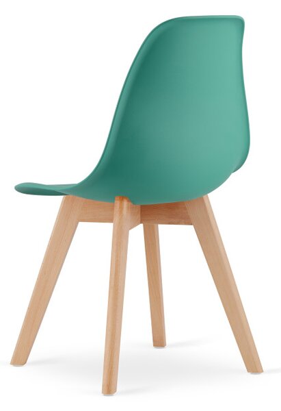 Set tří jídelních židlí KITO zelené / naturální nohy (3 ks)