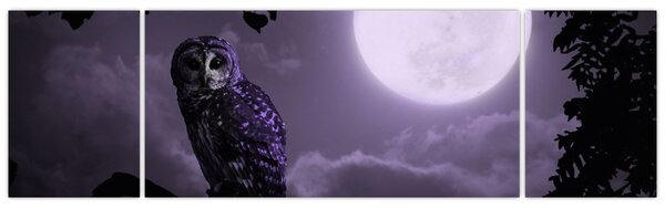 Obraz - Noční sova, fialová (170x50 cm)