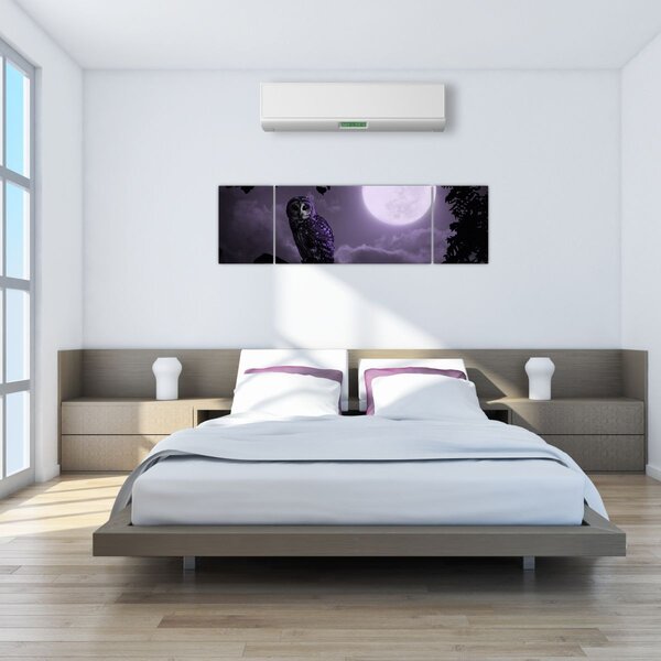 Obraz - Noční sova, fialová (170x50 cm)