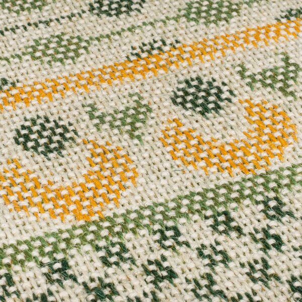 Zelený koberec s příměsí juty 160x230 cm Mara Jute Border – Flair Rugs