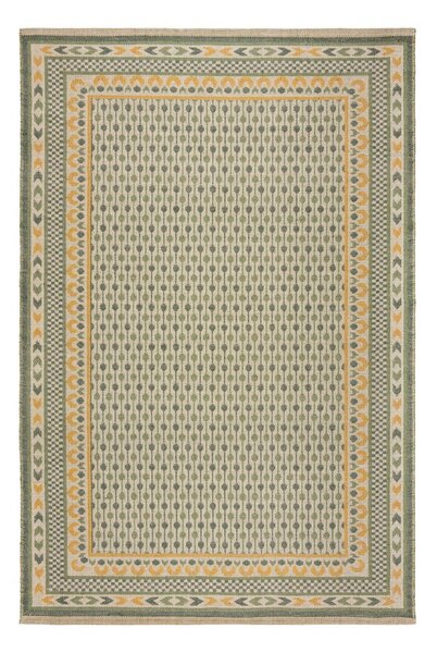 Zelený koberec s příměsí juty 160x230 cm Mara Jute Border – Flair Rugs