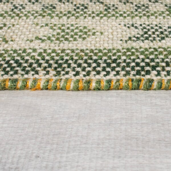 Zelený koberec s příměsí juty 160x230 cm Mara Jute Border – Flair Rugs