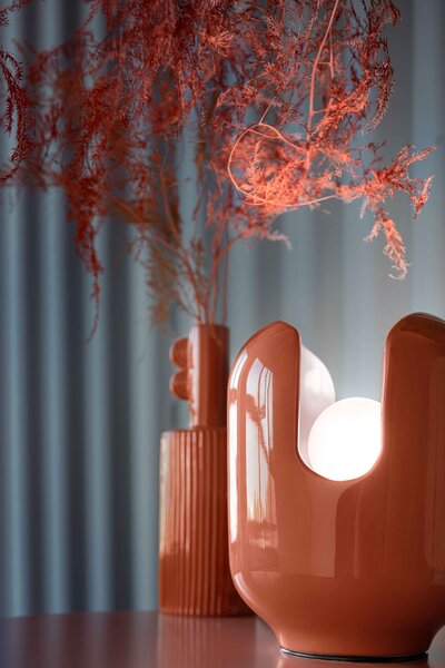 Ferroluce Designová stolní lampa BATUCADA, v. 20 cm, 1xE27 Barva: Oranžová